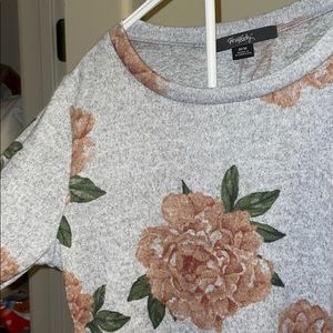 Knee Length Grey Floral Dress